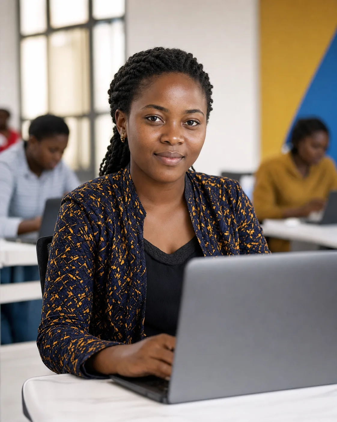 African learner studying technology at PEA Africa